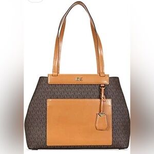 Michael Kors Meredith Medium Logo and Leather Tote Bag SEE DESCRIPTION